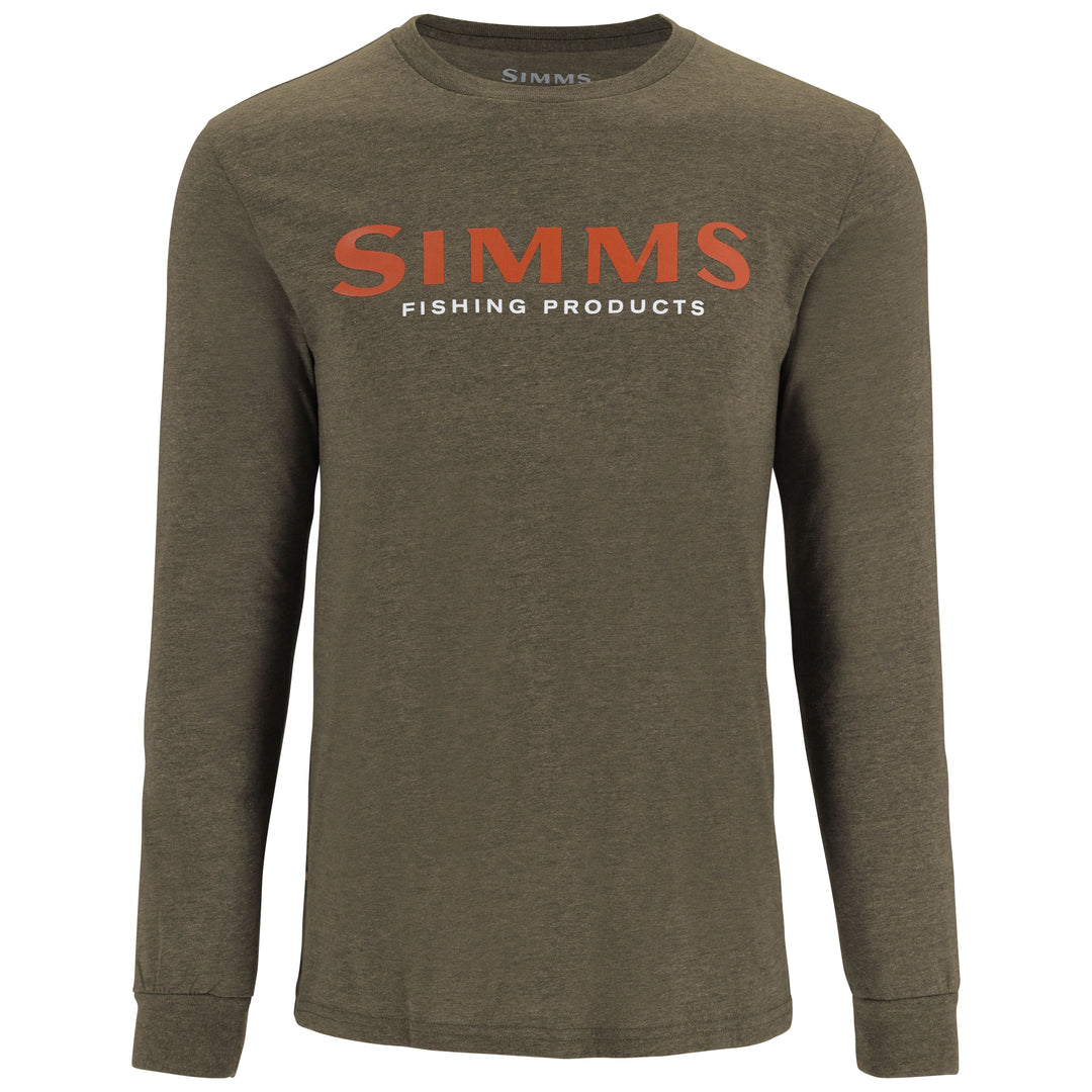 Simms Men's Logo LS T-Shirt Loden Heather Image 01