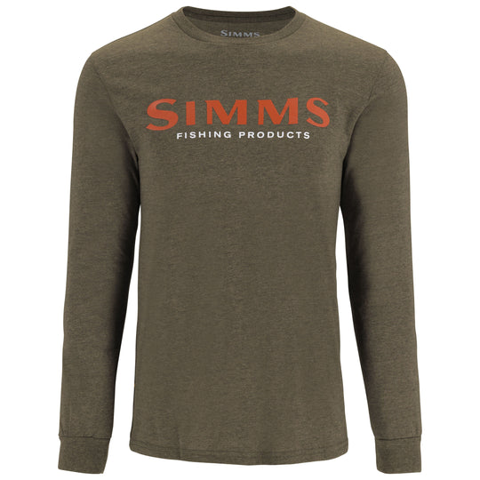 Simms Men's Logo LS T-Shirt Loden Heather Image 01
