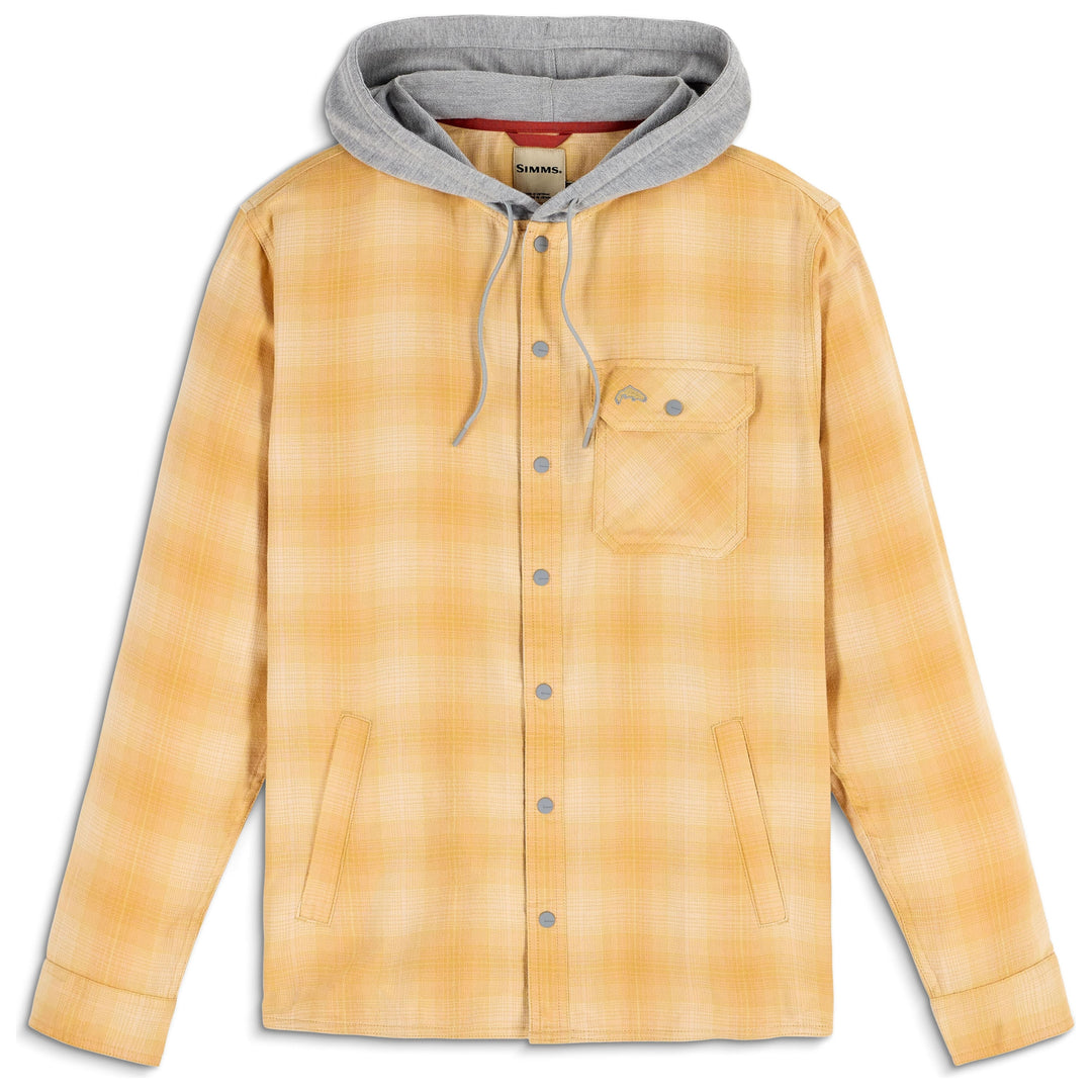 Simms Men's Santee Flannel Hoody Ely Plaid: Baltic Amber Image 01