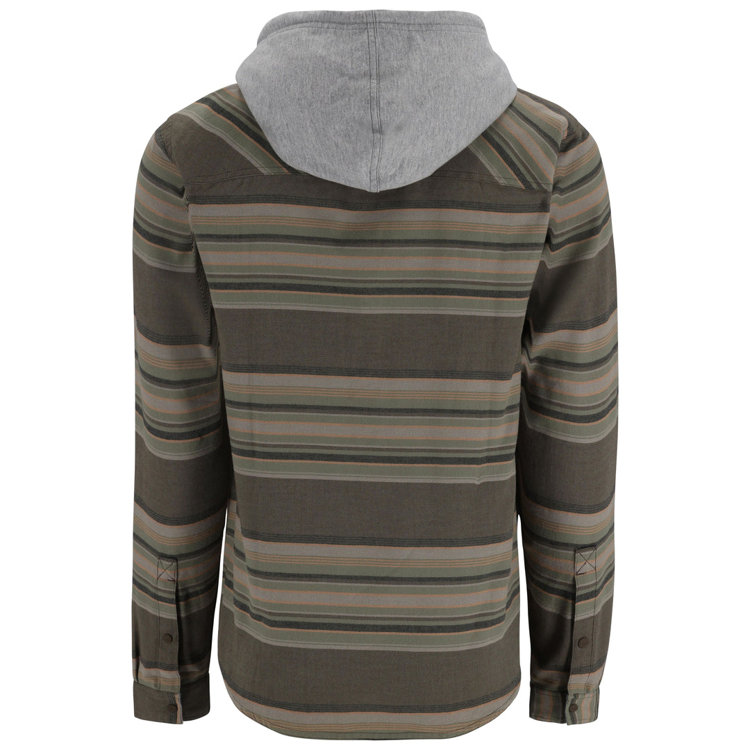 Simms Men's Santee Flannel Hoody Hickory / Dolomite Blanket Stripe Image 02
