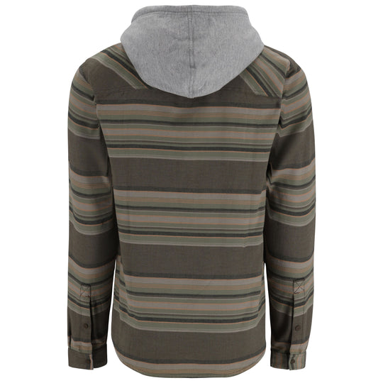 Simms Men's Santee Flannel Hoody Hickory / Dolomite Blanket Stripe Image 02