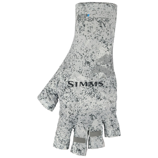 Simms SolarFlex Half-Finger SunGlove Back Eddy White Image 01