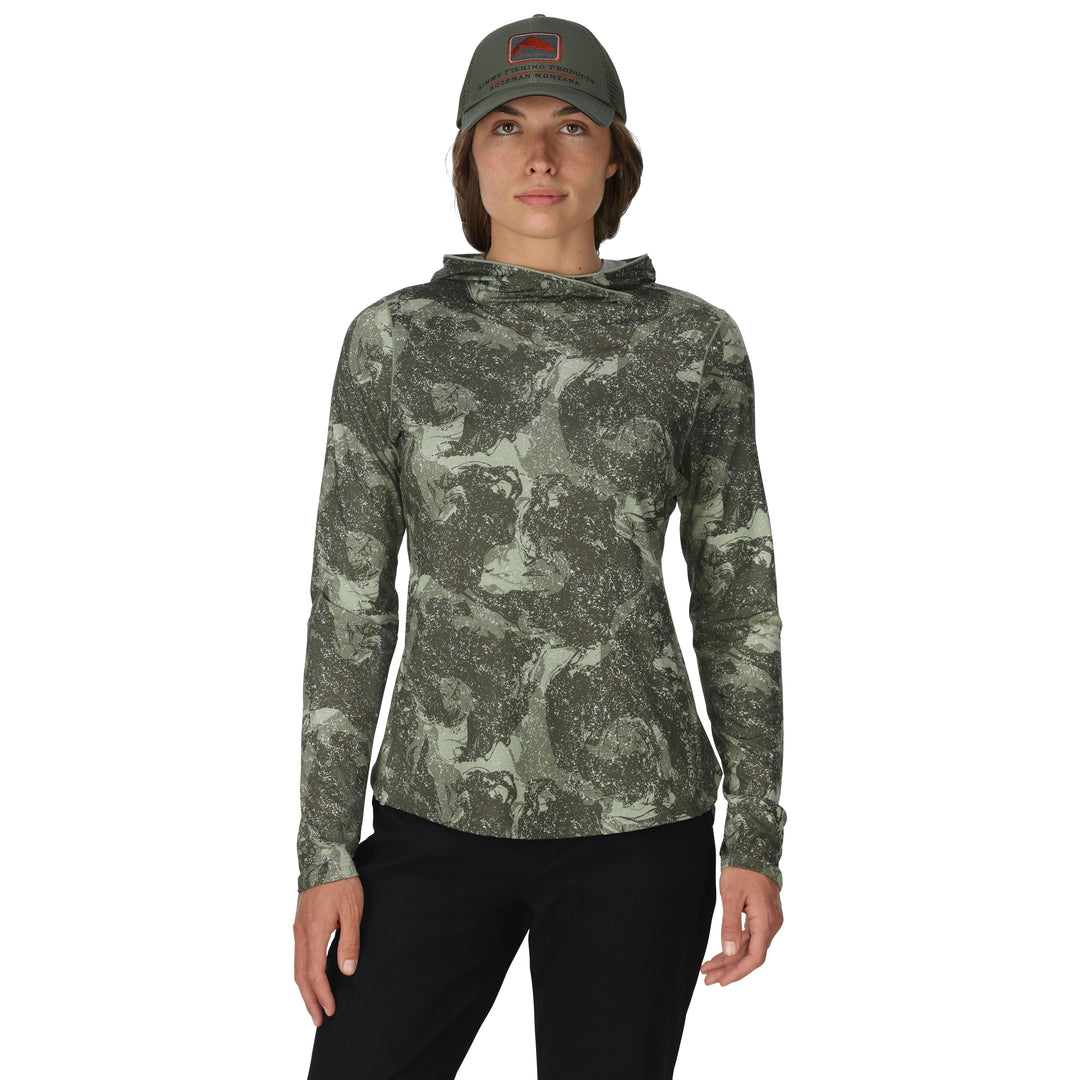 Simms Women's SolarFlex Hoody Back Eddy Willow Image 02