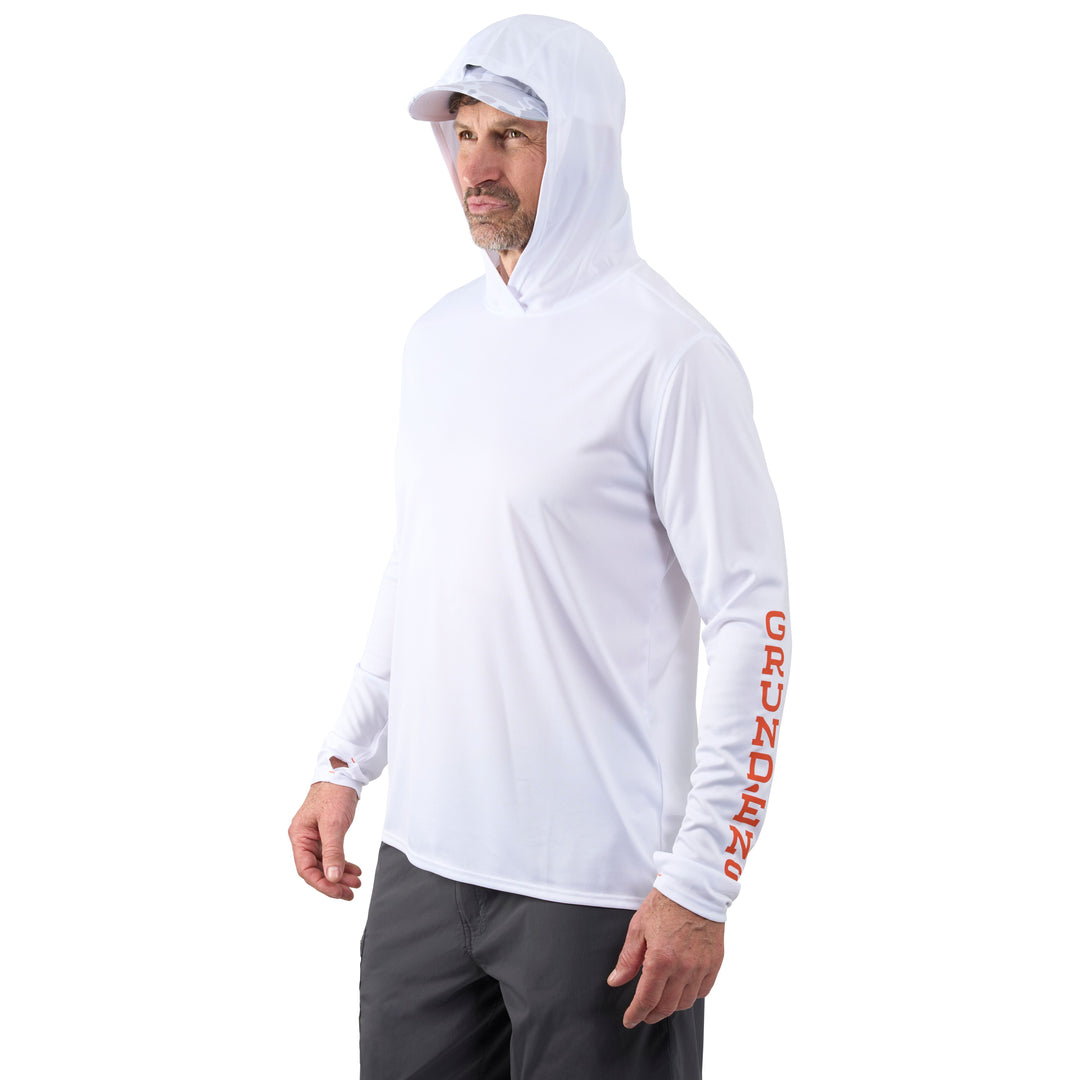 Grundens Men's Tough Sun Hoodie White Image 05