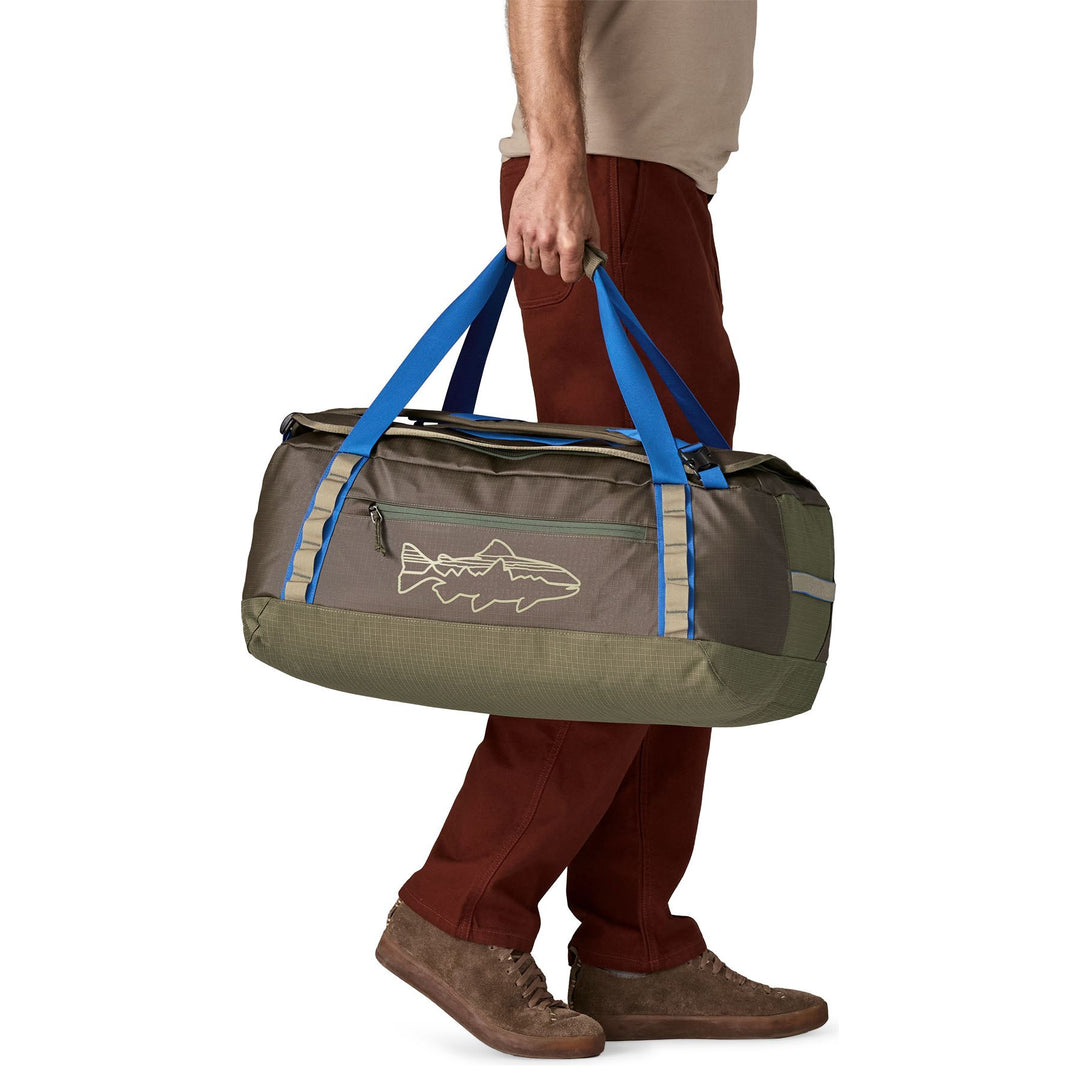 Patagonia Black Hole Duffel 55L Basin Green with Fitz Trout Image 04