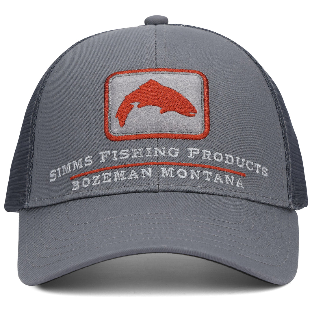 Simms Small Fit Single Haul Trucker Gunmetal Trout Image 01
