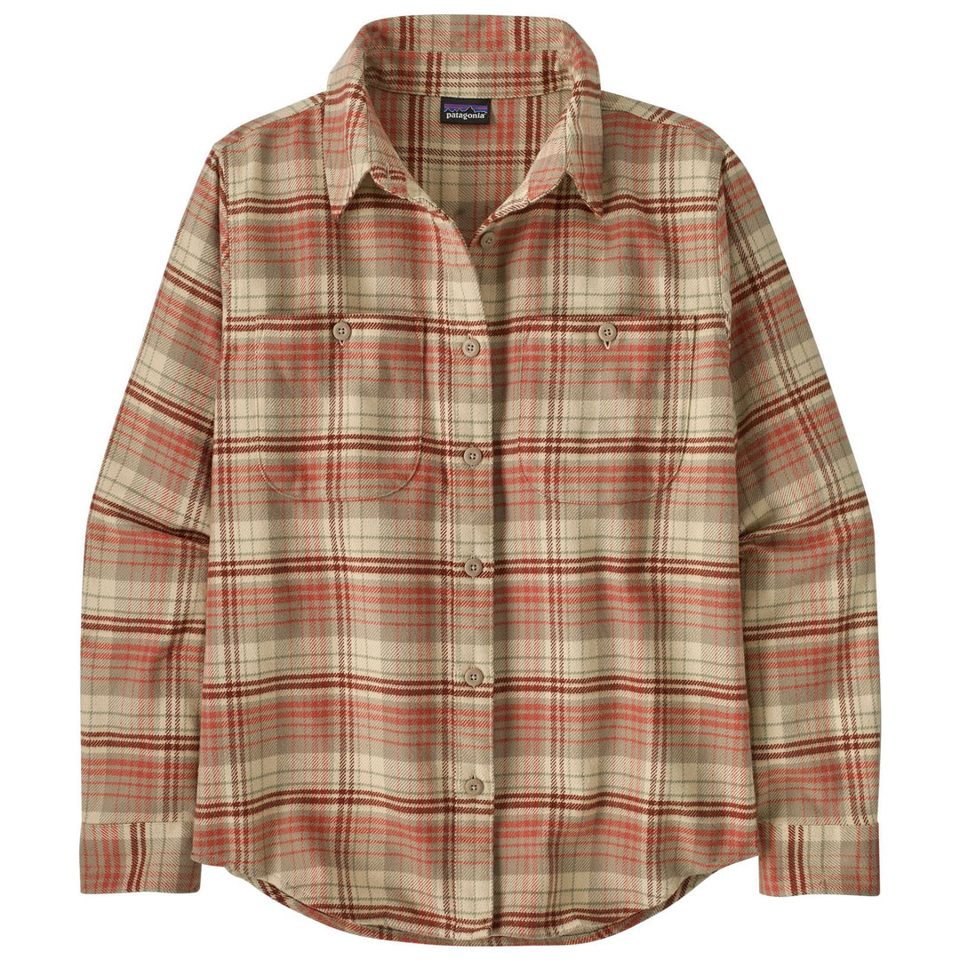 Patagonia Women's Fjord Flannel Shirt River Plaid: Potters Red Image 01