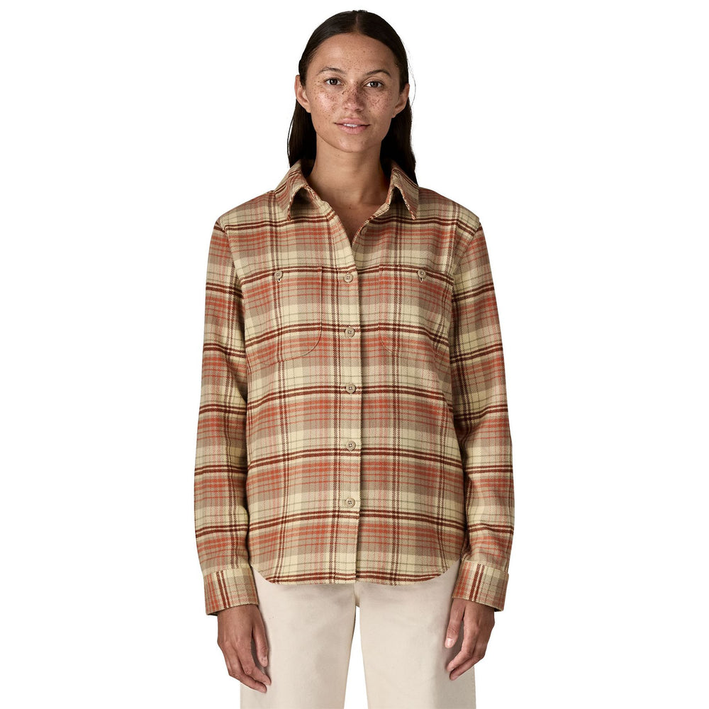 Patagonia Women's Fjord Flannel Shirt River Plaid: Potters Red Image 02