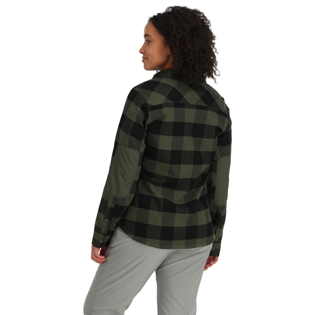 Simms Women's Guide Flannel Loden Buffalo Check Image 04