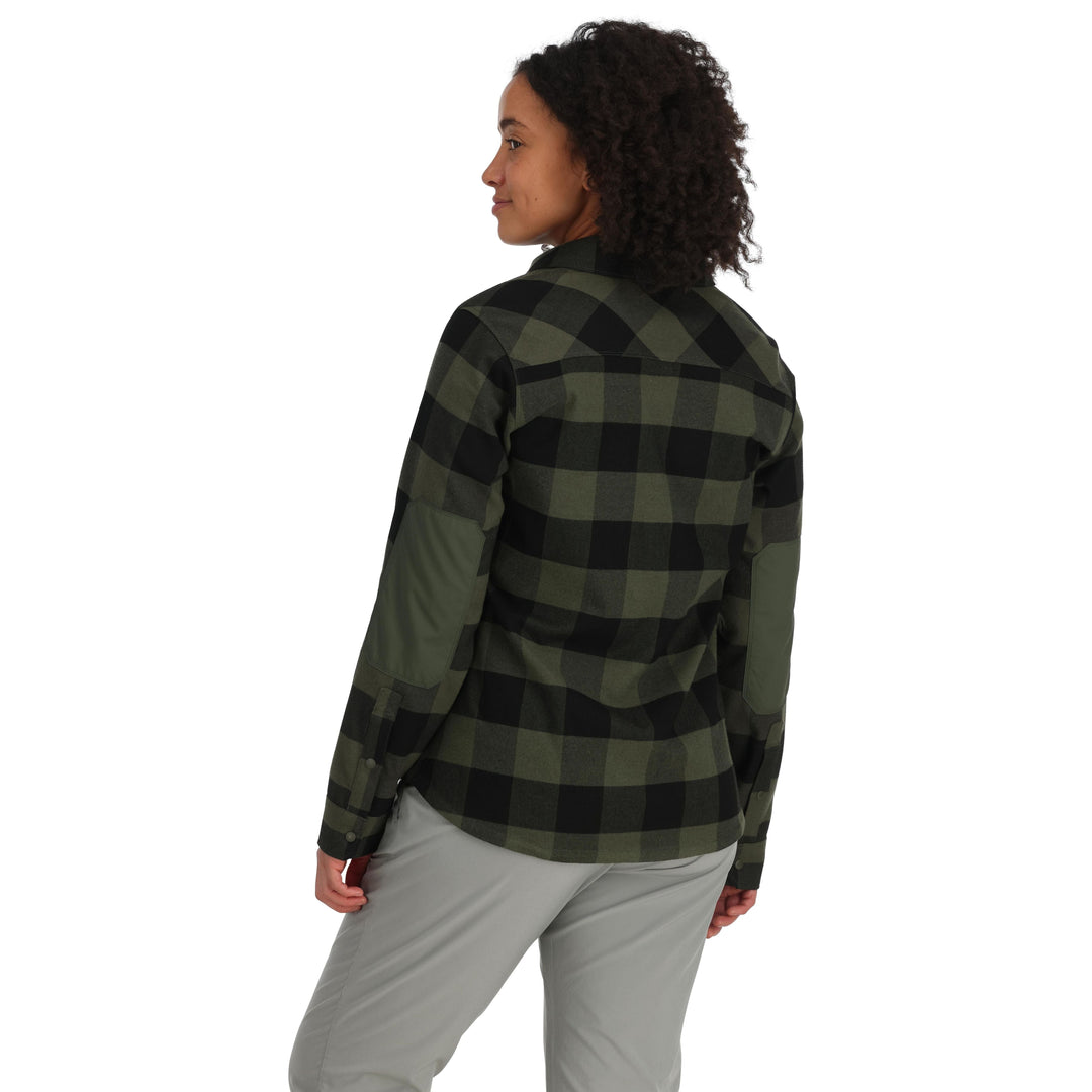 Simms Women's Guide Flannel Loden Buffalo Check Image 04