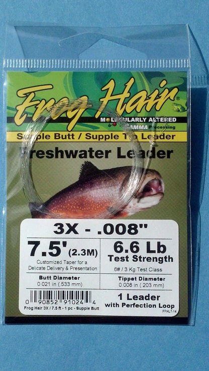 Frog Hair 7.5' Supple Butt / Supple Tip Tapered Leader