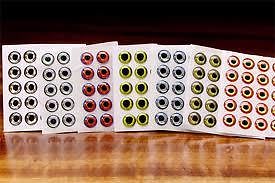 Clear Cure Adhesive Eyes Assorted Colors And Sizes - Fly Tying