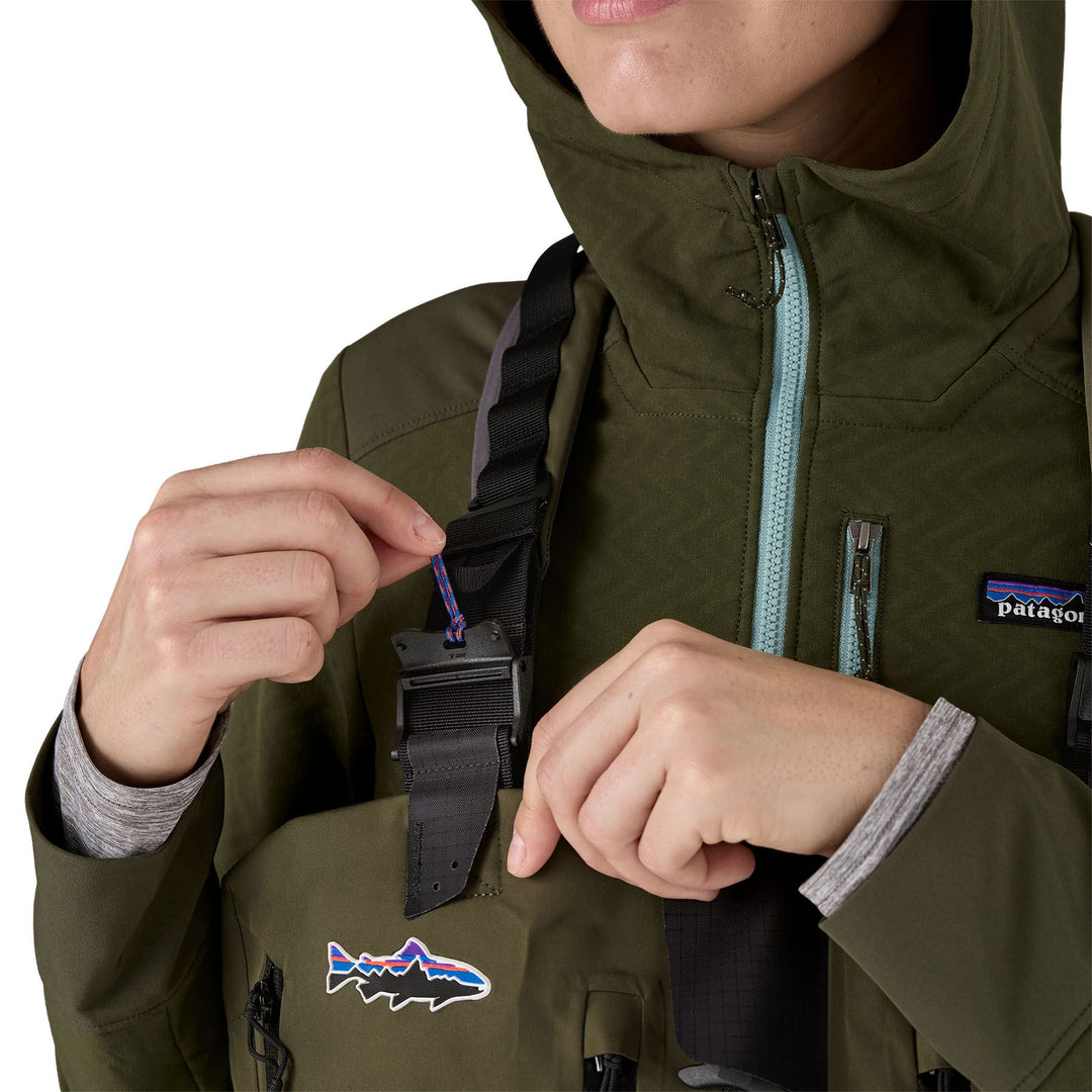 Patagonia Women's Swiftcurrent Expedition Zip Front Waders Basin Green Image 08