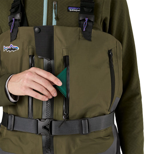 Patagonia Women's Swiftcurrent Expedition Zip Front Waders Basin Green Image 12
