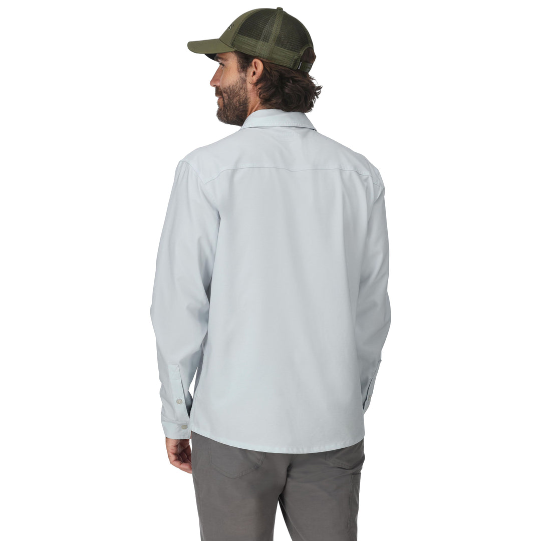 Simms Men's No-See-Um Bugstopper LS Shirt Bimini Blue Heather Image 03