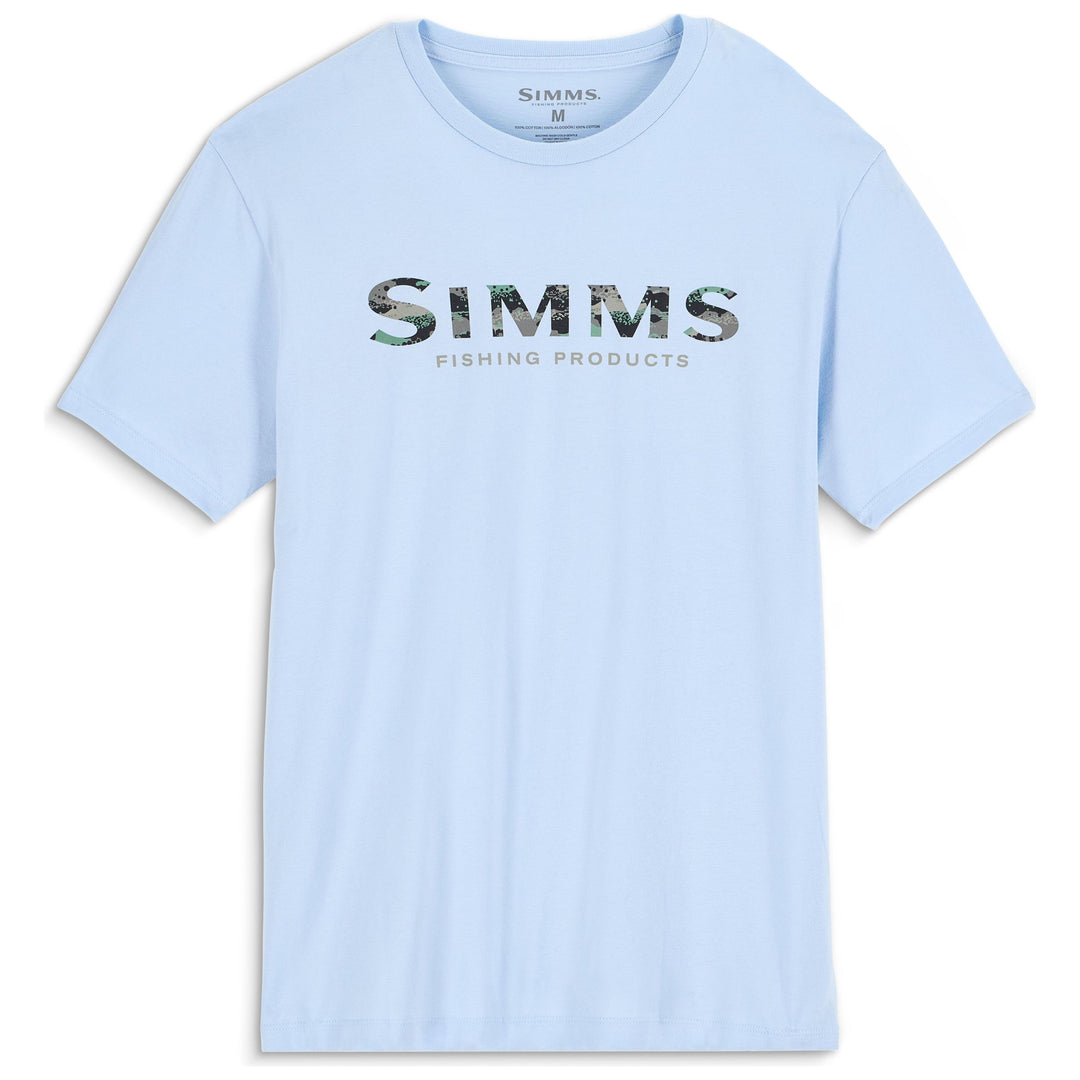 Simms Men's Shroud Fill Logo T-Shirt Sky Blue Image 01