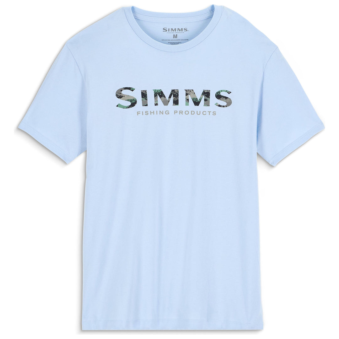 Simms Men's Shroud Fill Logo T-Shirt Sky Blue Image 01