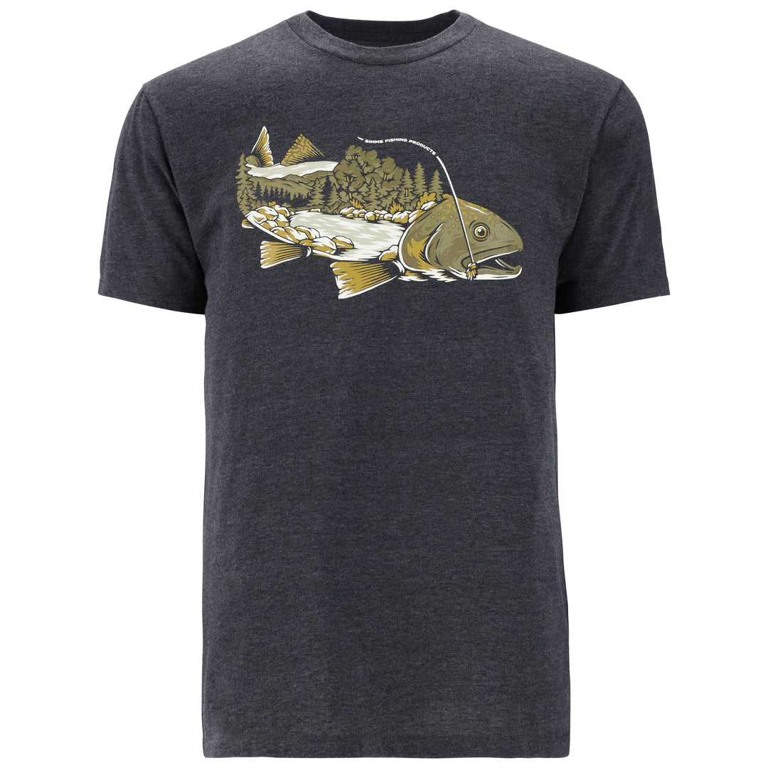 Simms Men's Spring Flow T-Shirt Charcoal Heather Image 01