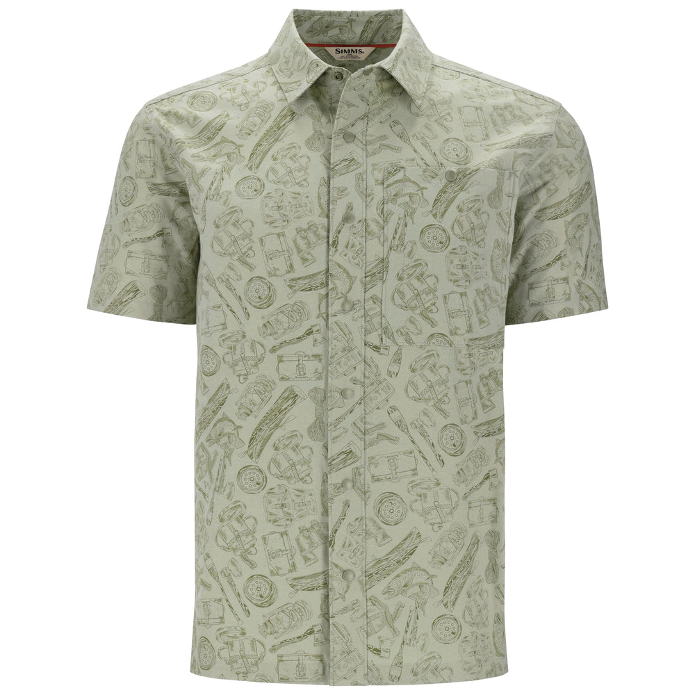 Simms Men's Tailout SS Shirt Camp Pale Pine Image 01