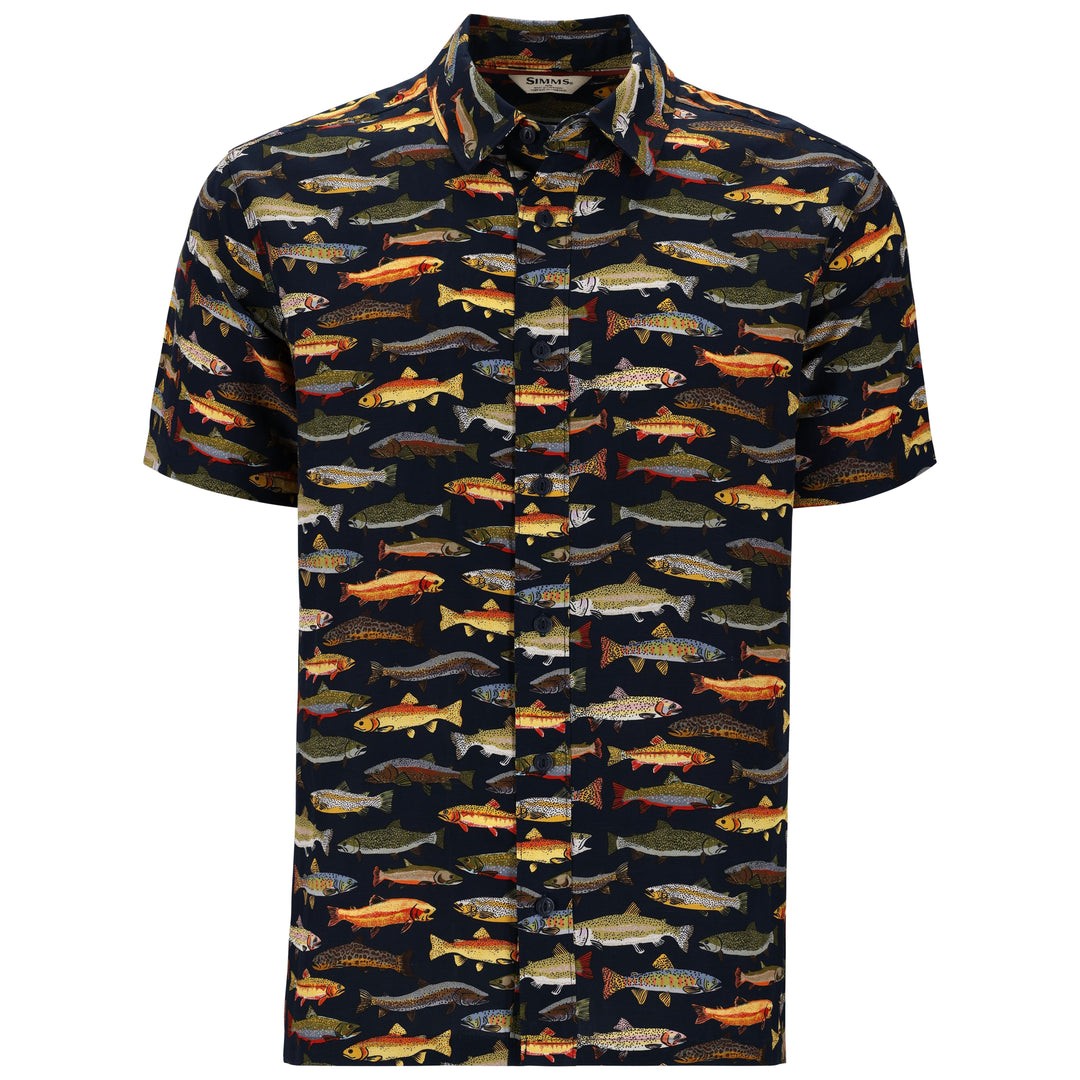 Simms Men's Tailout SS Shirt - Natural Trout Parade Image 01