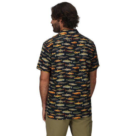 Simms Men's Tailout SS Shirt - Natural Trout Parade Image 03
