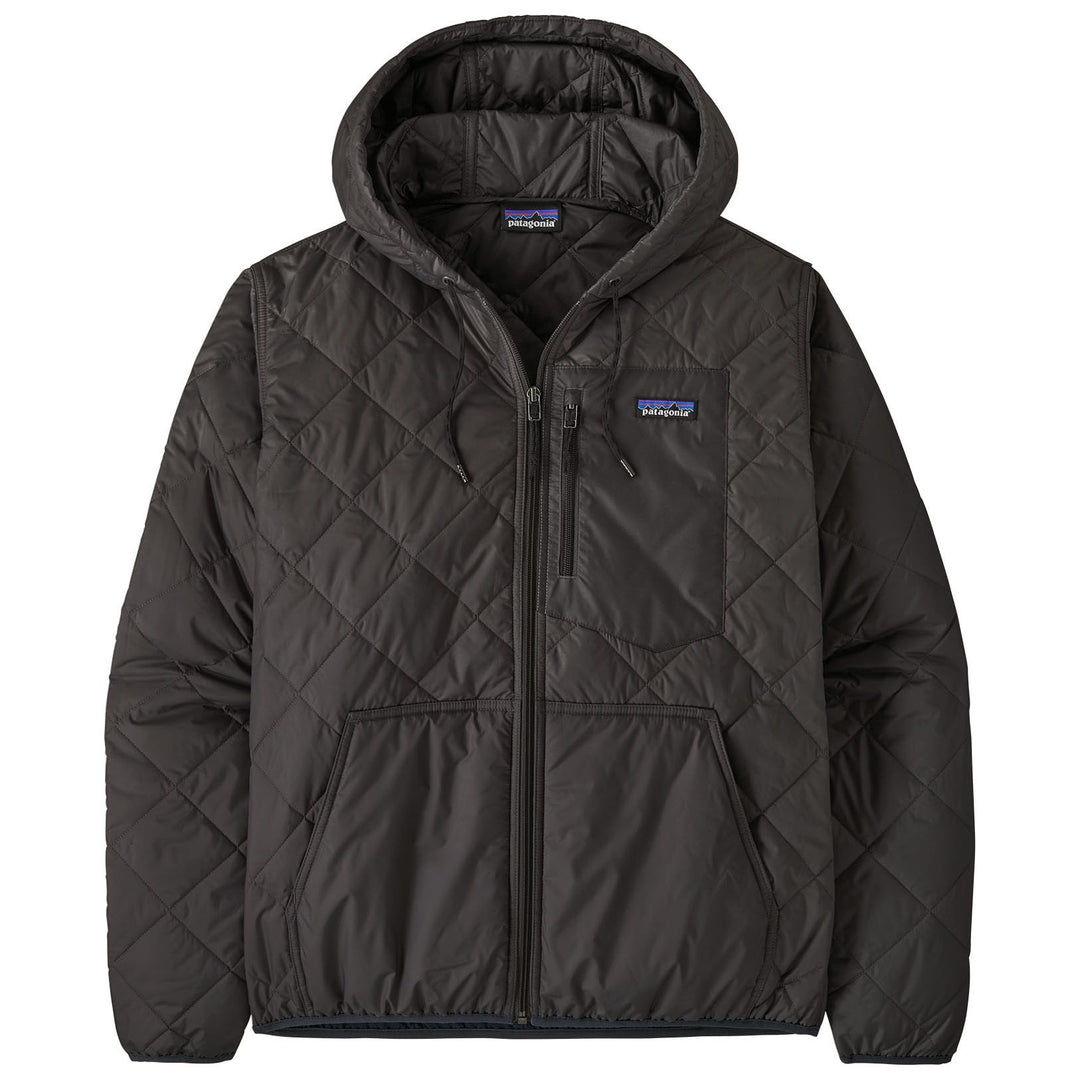 Patagonia Men's Diamond Quilted Bomber Hoody Black with Black Image 01