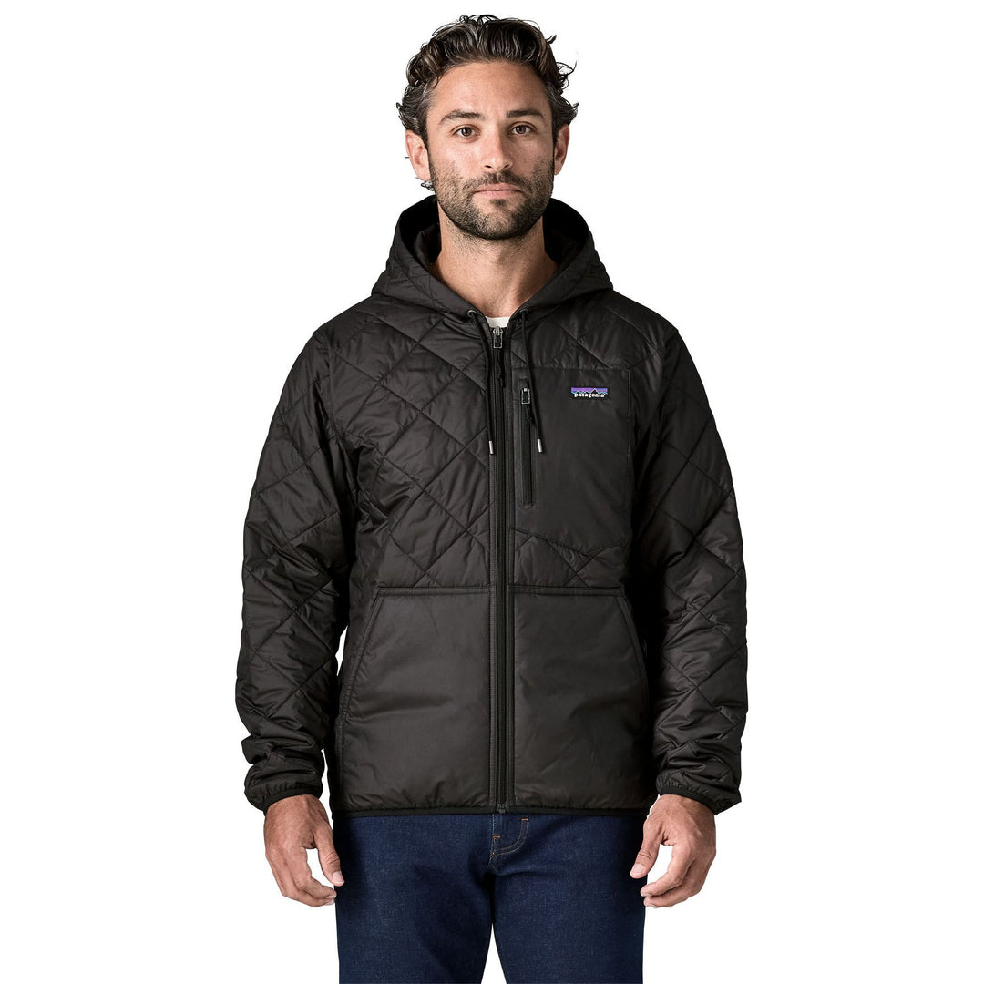Patagonia Men's Diamond Quilted Bomber Hoody Black with Black Image 02