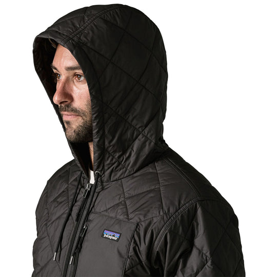 Patagonia Men's Diamond Quilted Bomber Hoody Black with Black Image 05