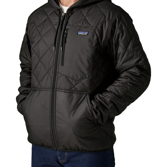 Patagonia Men's Diamond Quilted Bomber Hoody Black with Black Image 06