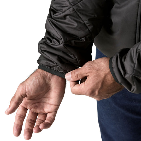 Patagonia Men's Diamond Quilted Bomber Hoody Black with Black Image 07