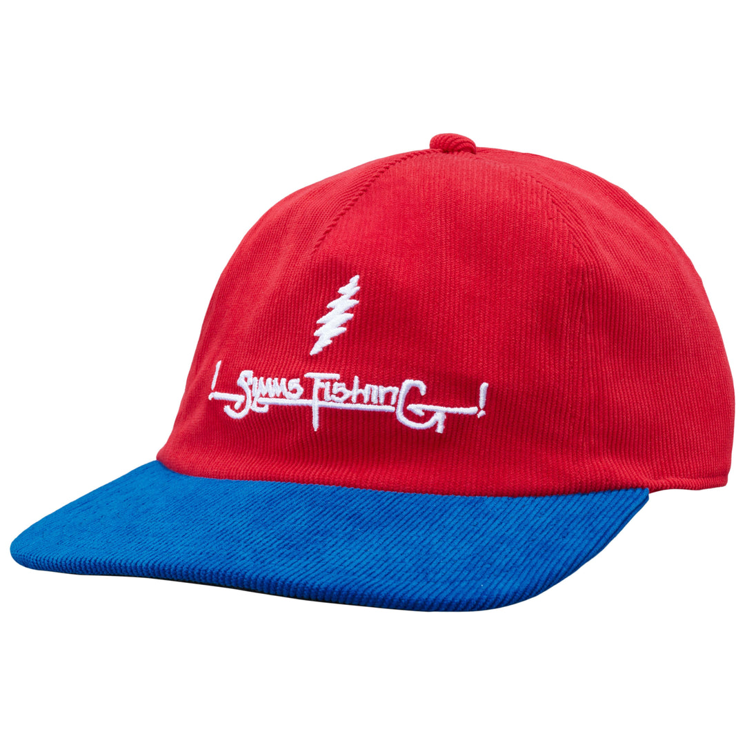 Simms Grateful Dead Double Haul Corduroy Cap Lightning Script - Red Image 01
