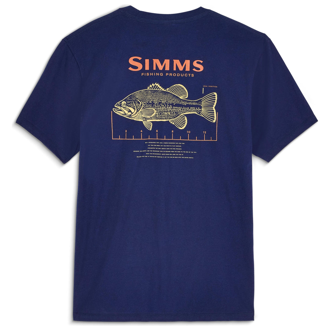 Simms Men's Bass Ruler T-Shirt Navy Image 01