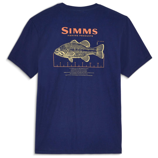 Simms Men's Bass Ruler T-Shirt Navy Image 01