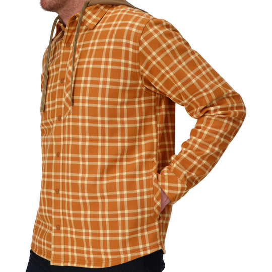 Simms Men's Coldweather Hooded Shacket Wakemup Plaid: Stonefly Image 06