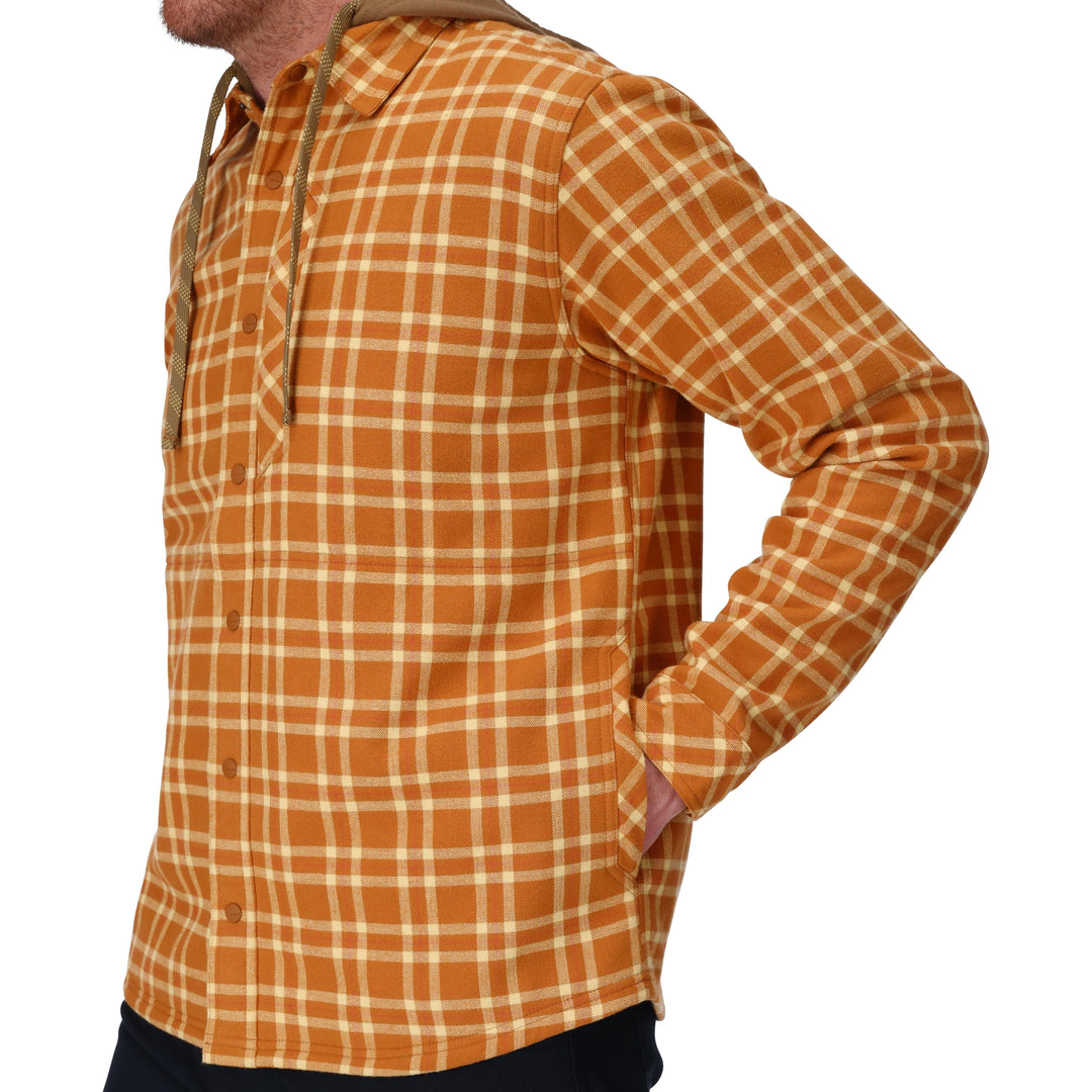 Simms Men's Coldweather Hooded Shacket Wakemup Plaid: Stonefly Image 06