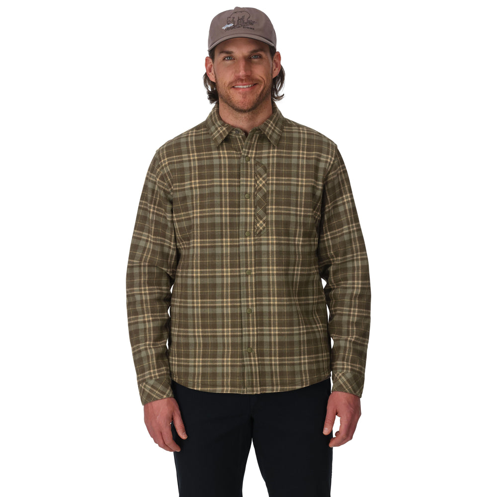 Simms Men's Coldweather Shacket Schooner Plaid: Loden Image 02