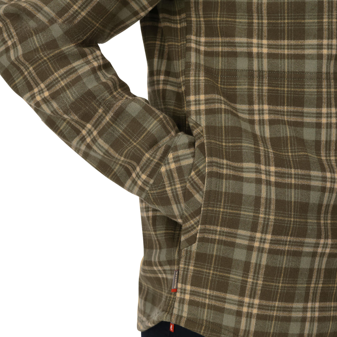 Simms Men's Coldweather Shacket Schooner Plaid: Loden Image 05