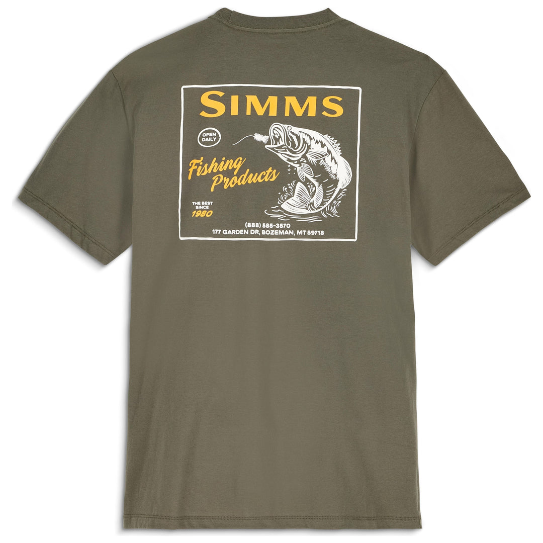 Simms Men's Locals Bass Shop T-Shirt Loden Image 01