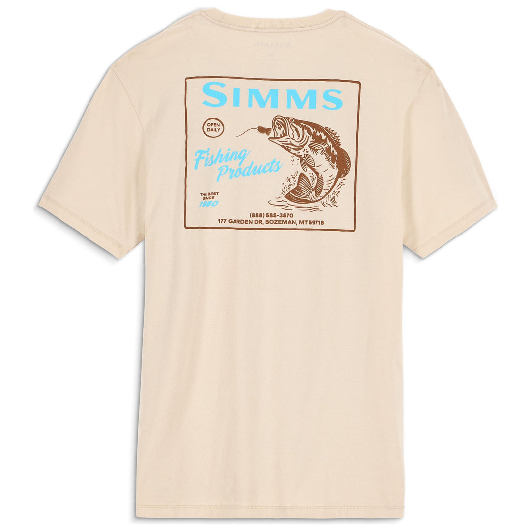 Simms Men's Locals Bass Shop T-Shirt Natural Image 01