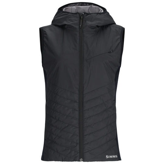 Simms Women's Fall Run Hybrid Hooded Vest Black Image 01