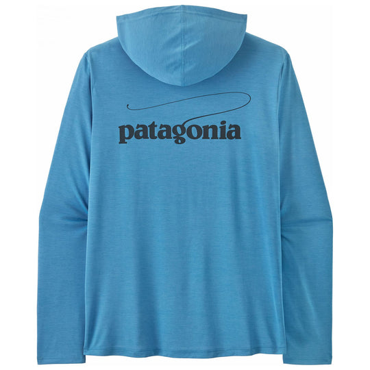 Patagonia Men's Capilene Cool Daily Hoody - Casting Logo Shore Blue - Light Shore Blue X-Dye