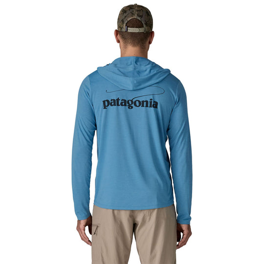 Patagonia Men's Capilene Cool Daily Hoody - Casting Logo Shore Blue - Light Shore Blue X-Dye