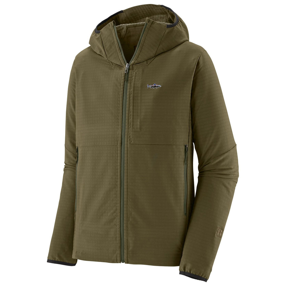 Patagonia Men's R1 TechFace Fitz Roy Trout Hoody Basin Green Image 01