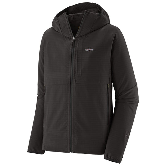 Patagonia Men's R1 TechFace Fitz Roy Trout Hoody Black Image 01