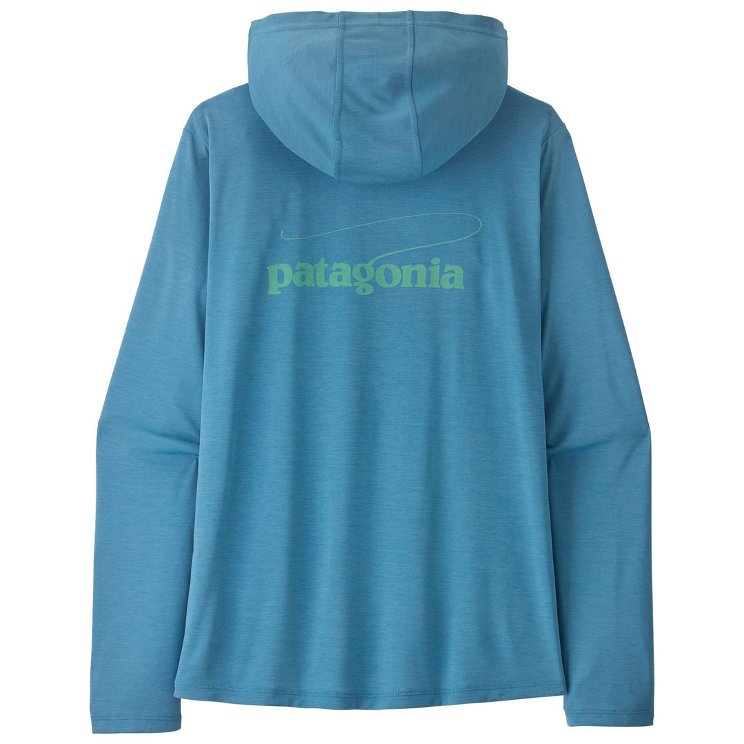 Patagonia Women's Capilene Cool Daily Hoody - Casting Logo Shore Blue - Light Shore Blue X-Dye