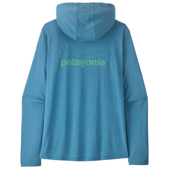 Patagonia Women's Capilene Cool Daily Hoody - Casting Logo Shore Blue - Light Shore Blue X-Dye