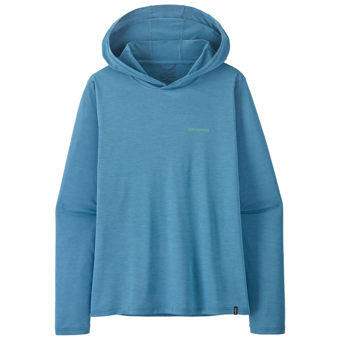 Patagonia Women's Capilene Cool Daily Hoody - Casting Logo Shore Blue - Light Shore Blue X-Dye