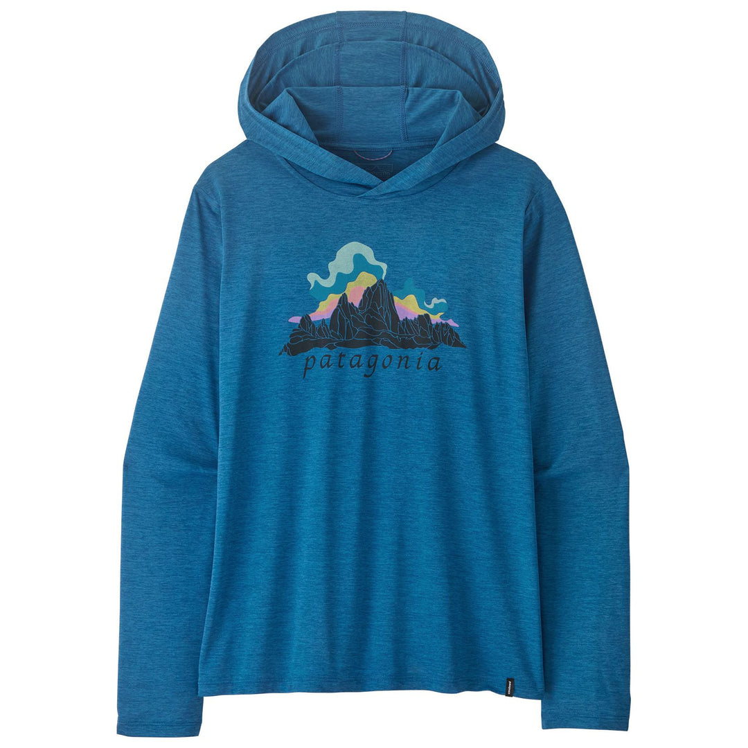 Patagonia Women's Capilene Cool Daily Hoody - Fitz Roy Nimbus Aquatic Blue - Light Aquatic Blue X-Dye