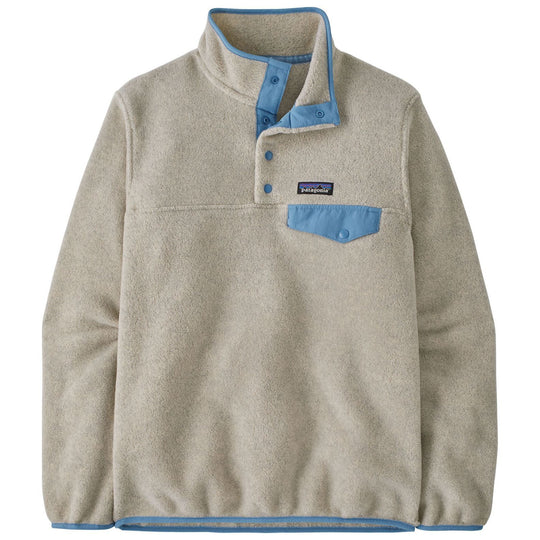 Patagonia Women's Lightweight Synch Snap-T Pullover Oatmeal Heather with Shore Blue Image 01