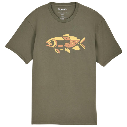 Simms Men's Abstract Fresh T-Shirt Army Green Image 01